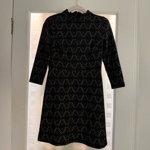 LOFT Black Patterned Dress